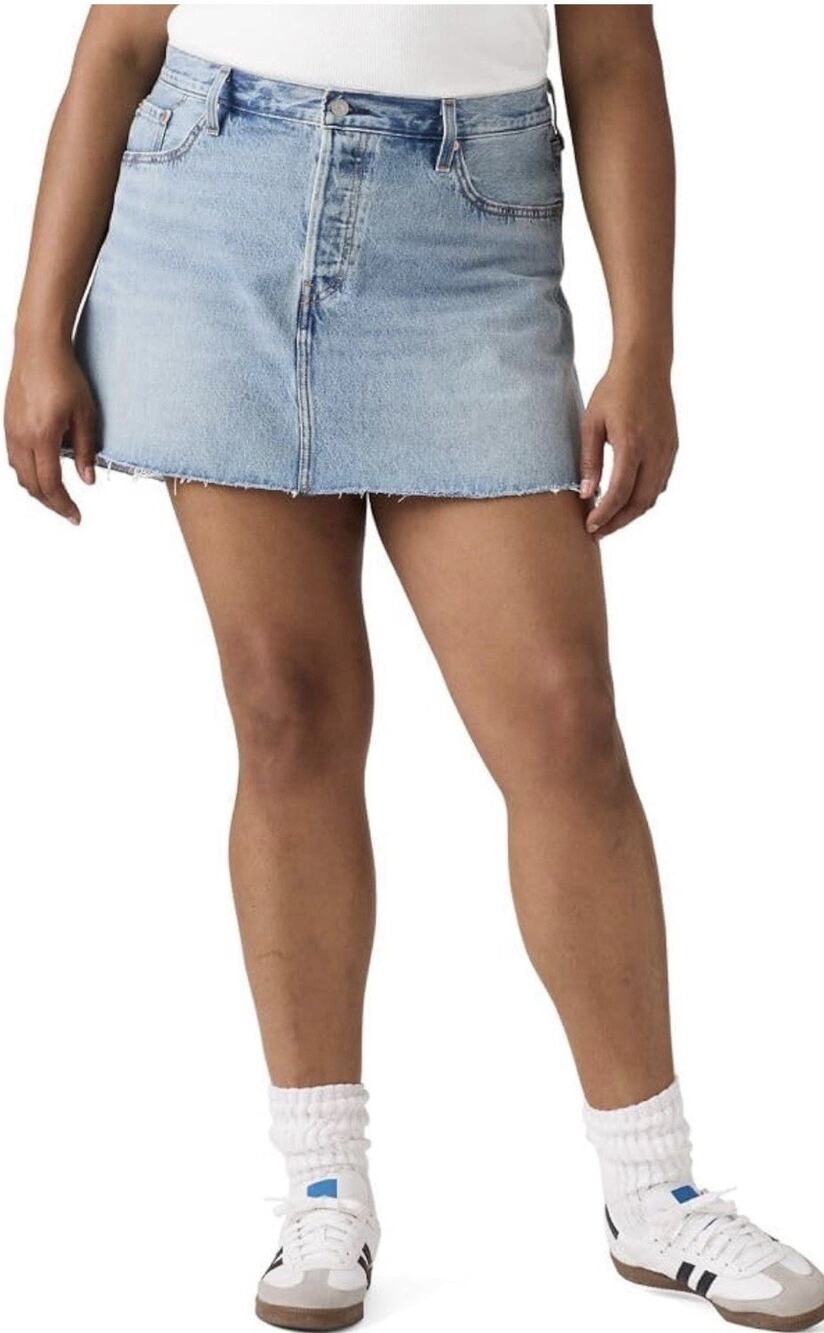 Levi's Women's Raw Hem Denim Icon Skirt 20W NWT
